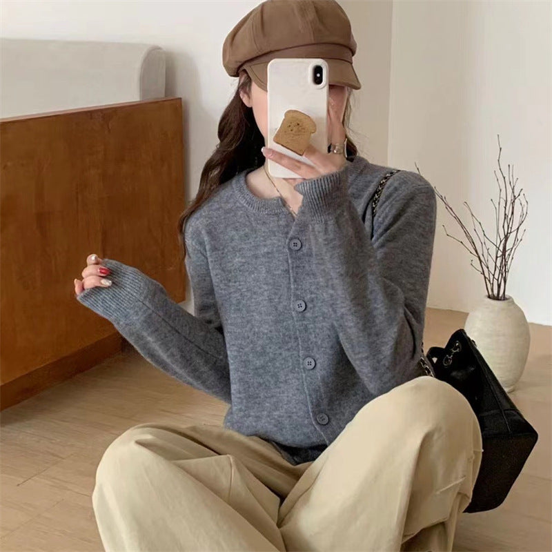 Women’s Knitted Button Cardigan Casual Short Sweater Jacket