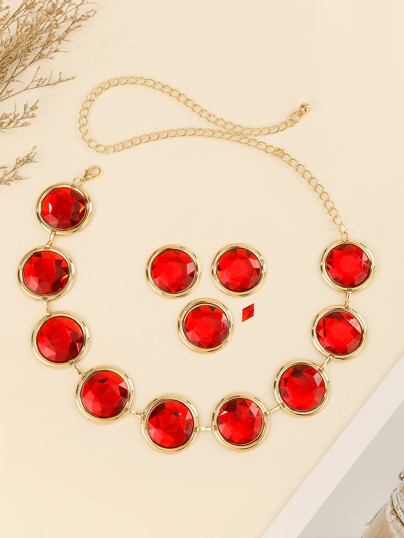 Women’s Mirror Casual Decorative Crystal Waist Chain