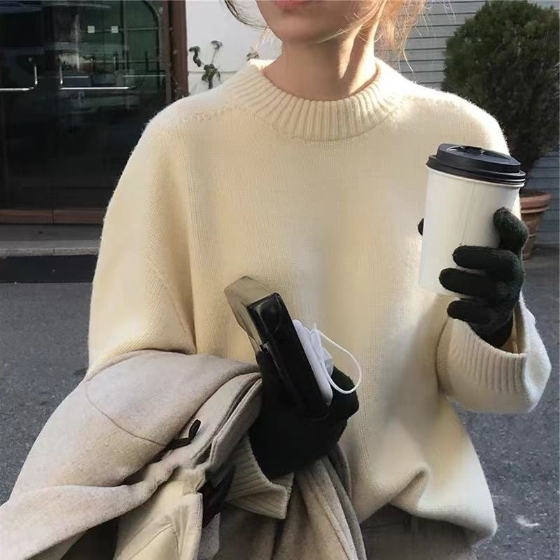 Cozy Round Neck Loose Fit Chenille Sweater