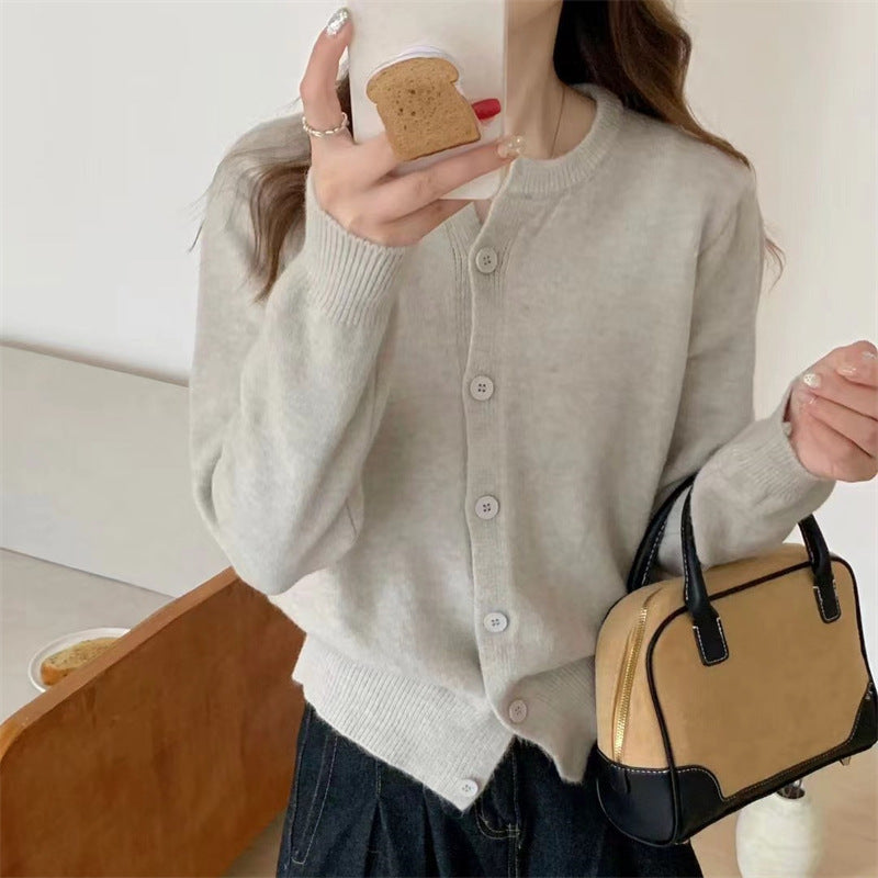 Women’s Knitted Button Cardigan Casual Short Sweater Jacket