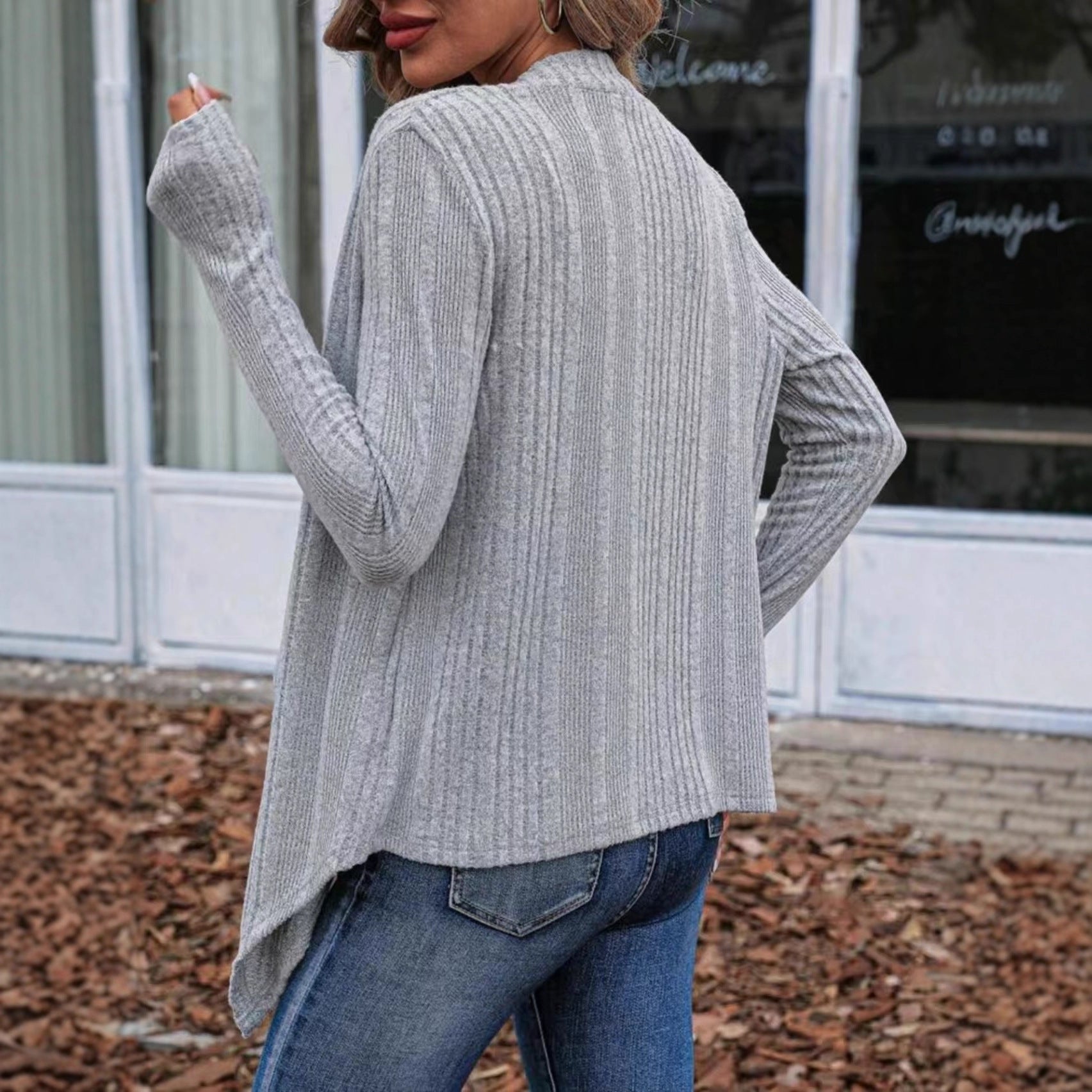 Cozy Long Sleeve Open Front Cardigan with Pockets