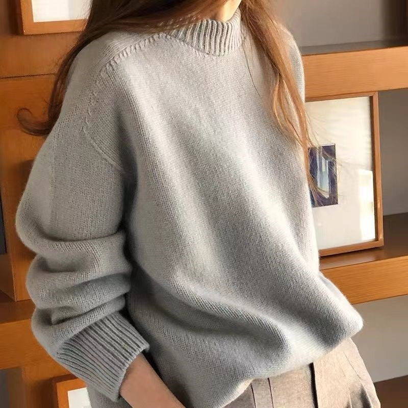 Cozy Round Neck Loose Fit Chenille Sweater