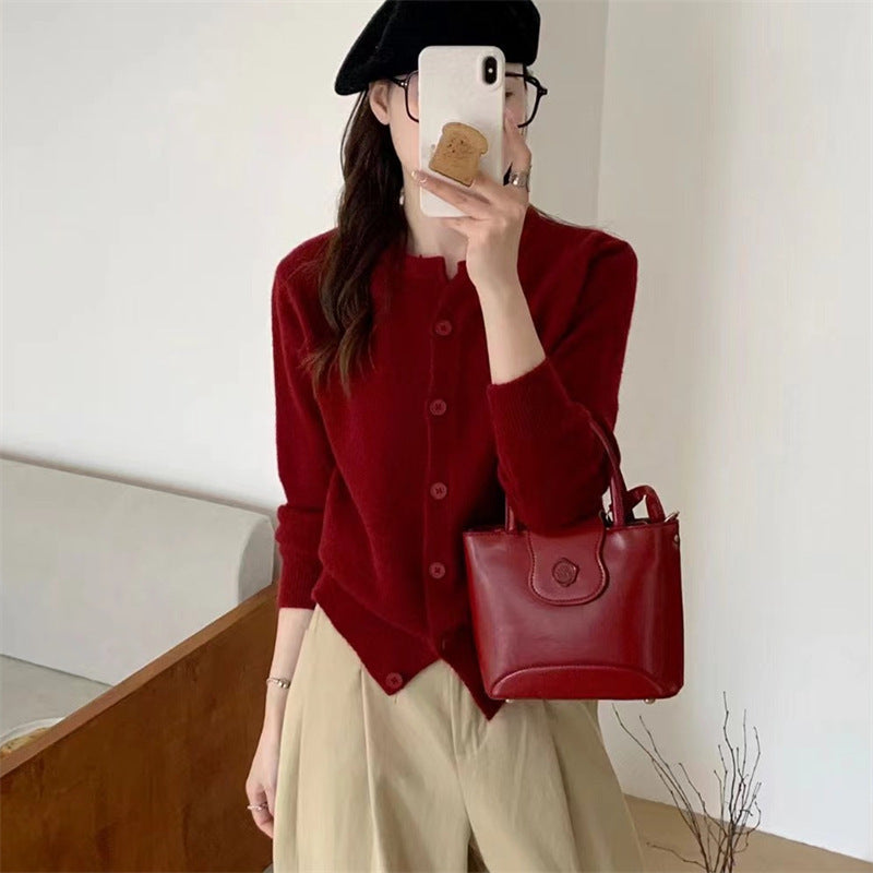 Women’s Knitted Button Cardigan Casual Short Sweater Jacket