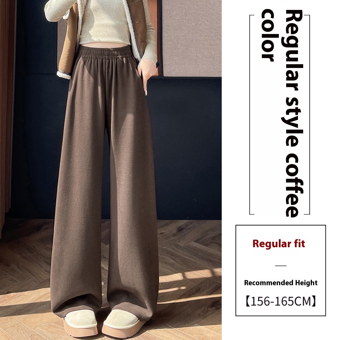 Narrow Wide-Leg Pants for Women – Loose Fit, Draped Effect, High Waist Comfort