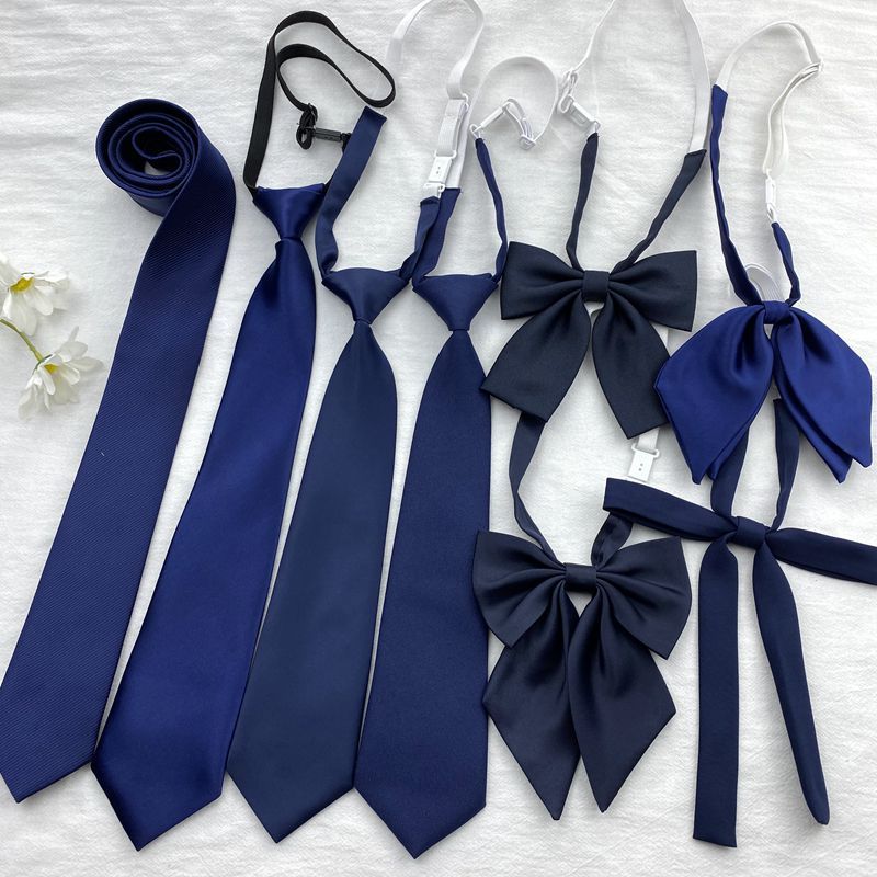 Women’s Navy Blue Tie & Bow Set – Multiple Styles Uniform Accessories