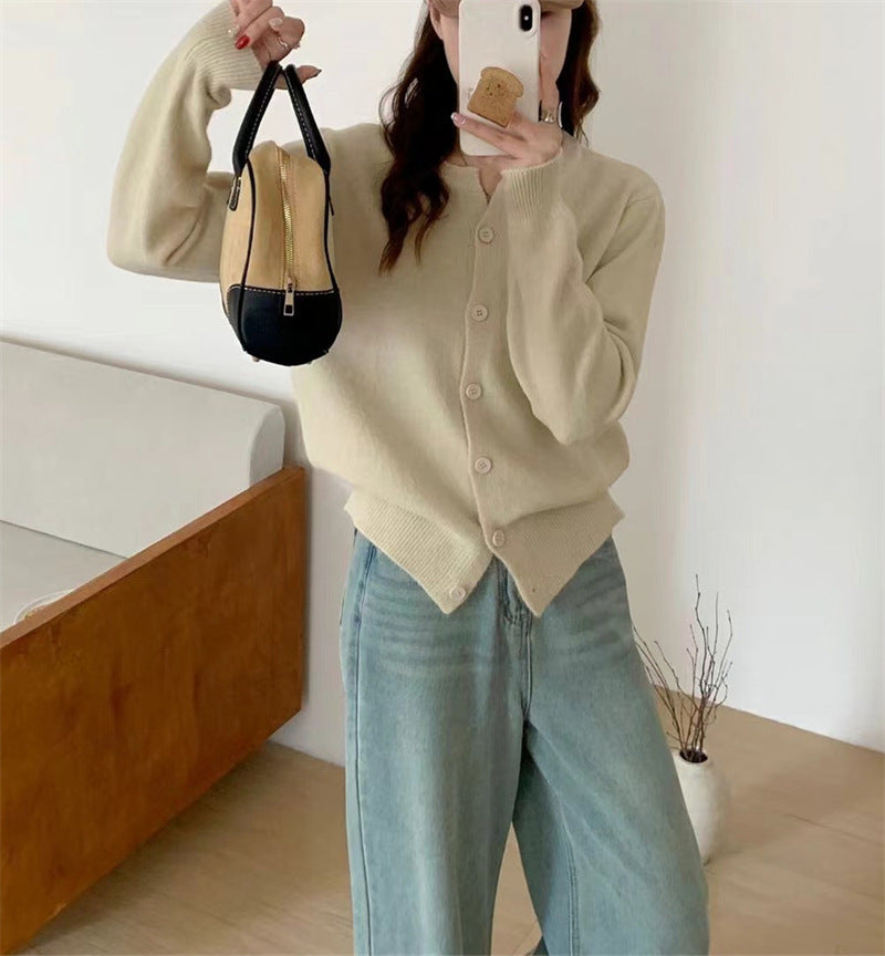 Women’s Knitted Button Cardigan Casual Short Sweater Jacket