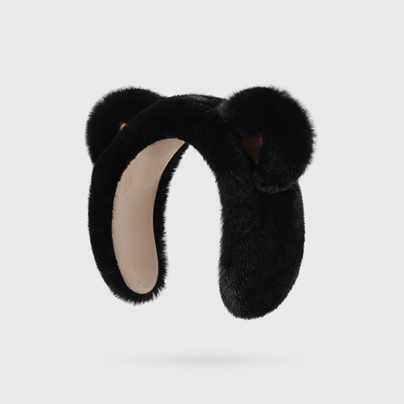 Winter Warm Fuzzy Earmuffs with Cute Bear Ear Design – Soft & Cozy Ear Protection