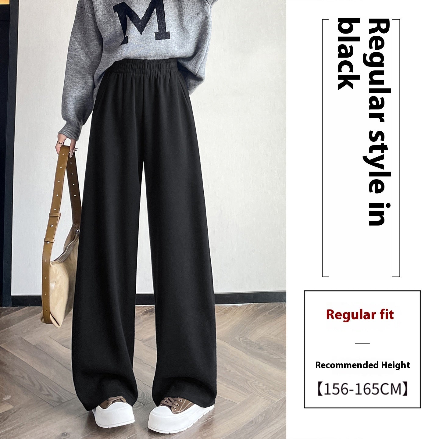 Narrow Wide-Leg Pants for Women – Loose Fit, Draped Effect, High Waist Comfort