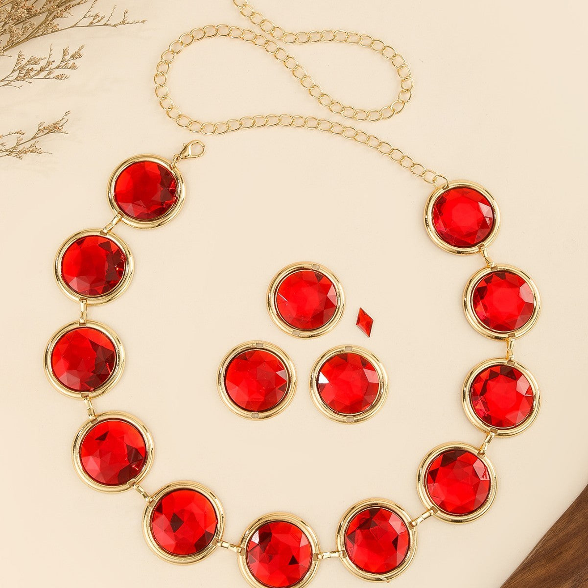 Women’s Mirror Casual Decorative Crystal Waist Chain