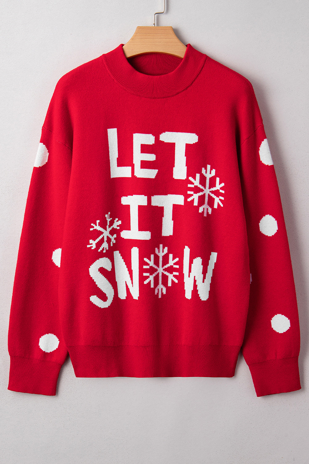 Women’s Casual Christmas Sweater – “Let It Snow” Pullover, Loose Fit Holiday Knitwear