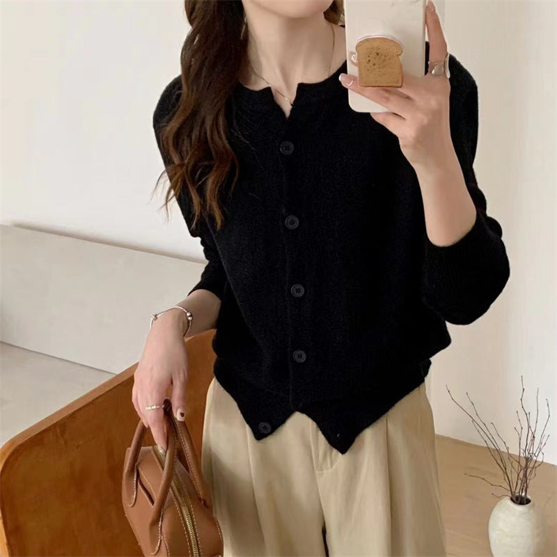 Women’s Knitted Button Cardigan Casual Short Sweater Jacket