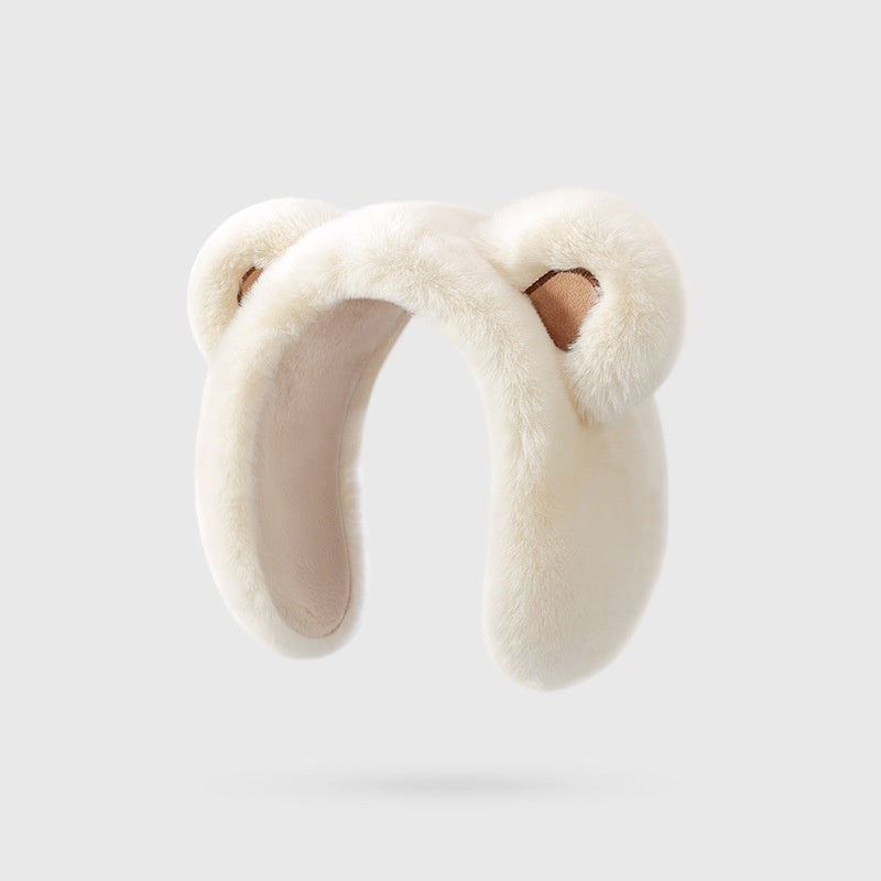 Winter Warm Fuzzy Earmuffs with Cute Bear Ear Design – Soft & Cozy Ear Protection
