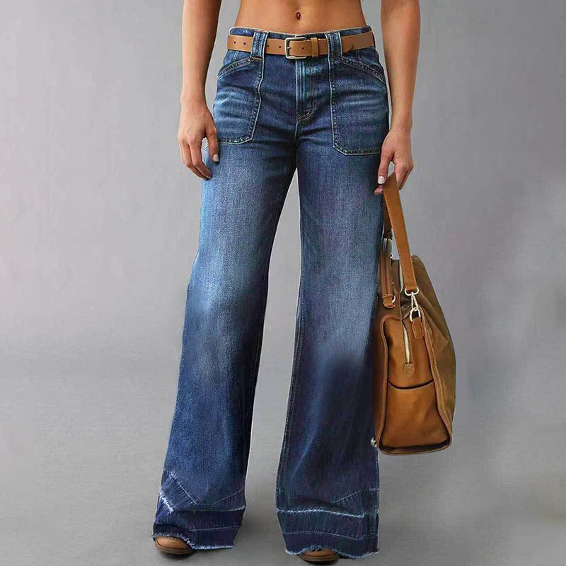 Wide Leg Straight Leg Jeans for Women – High Waisted Loose Denim Pants