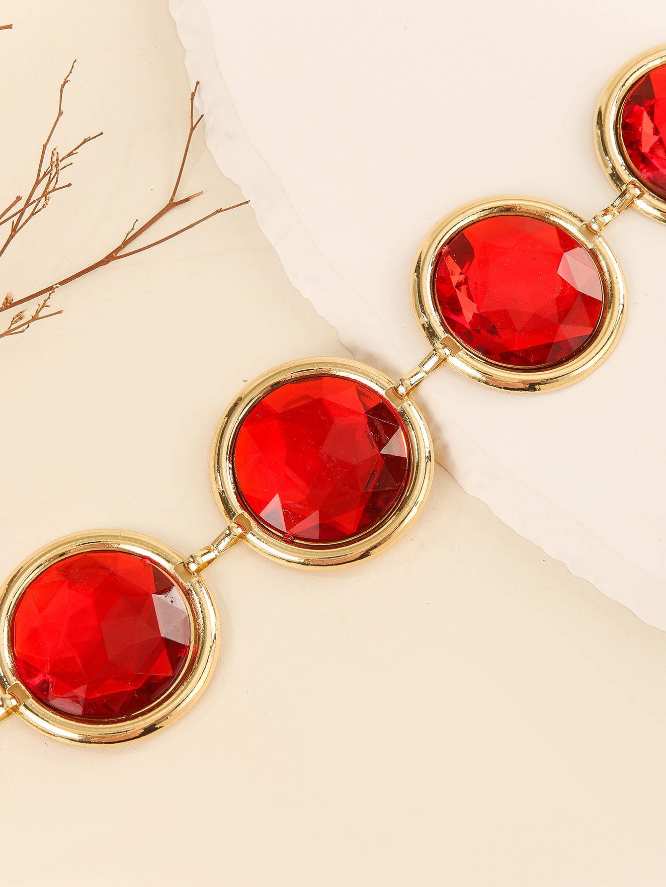 Women’s Mirror Casual Decorative Crystal Waist Chain